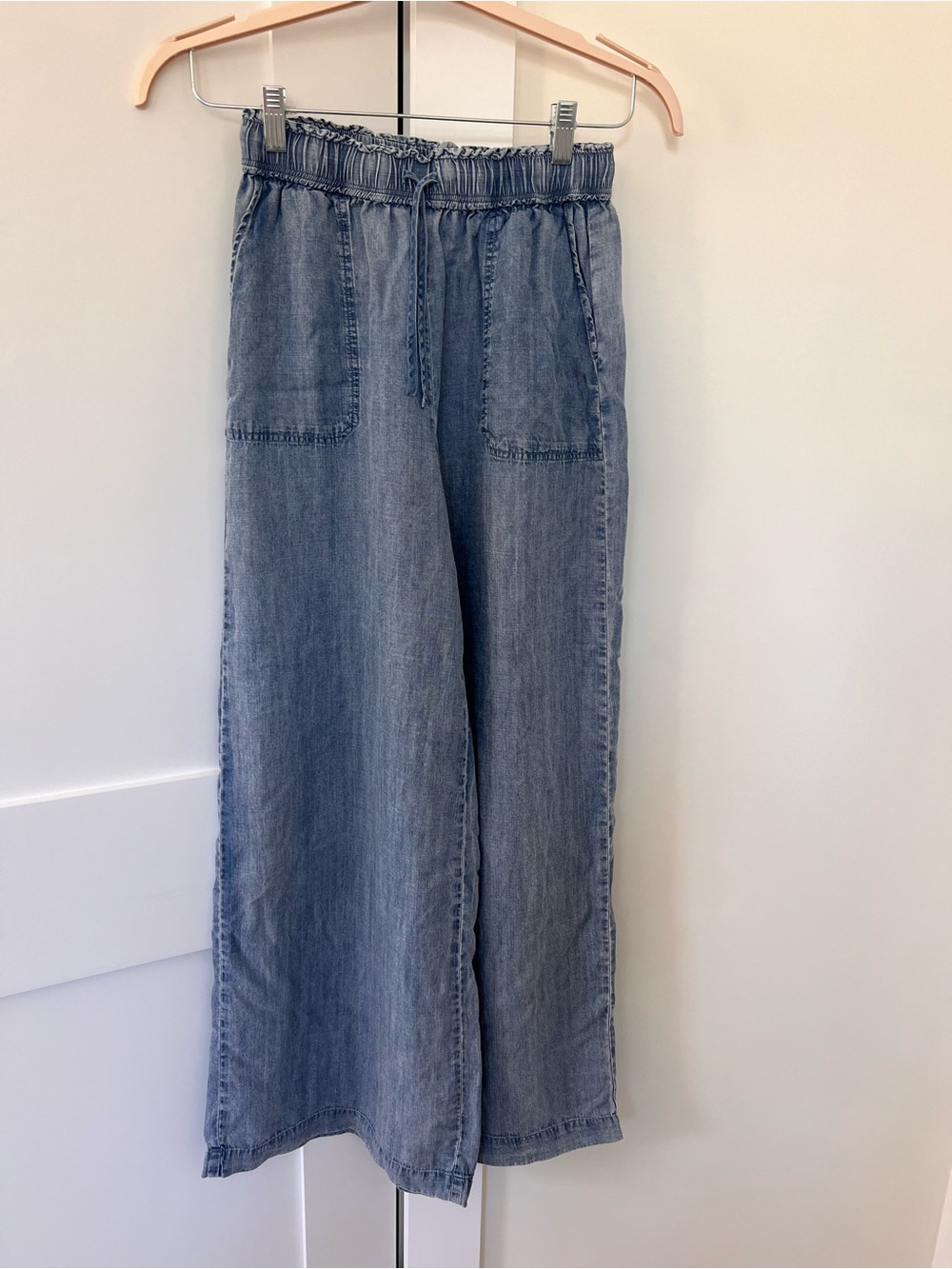 Splendid Light Blue Wide Leg Drawstring Jeans